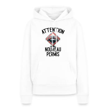 Permis De Conduire Idée Cadeau Humour Auto-École - Sweat à capuche Premium bio Femme - blanc - Devant - Julia (174cm)