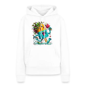 Cri de glace et monstres - Sweat à capuche Premium bio Femme - blanc - Devant - Julia (174cm)