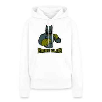 Club de combat de chasseurs de chiens - Sweat à capuche Premium bio Femme - blanc - Devant - Julia (174cm)