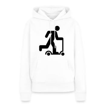 Scooter Scooter J’adore mon scooter - Sweat à capuche Premium bio Femme - blanc - Devant - Julia (174cm)