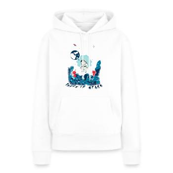 Lapin de l’espace - Sweat à capuche Premium bio Femme - blanc - Devant - Julia (174cm)
