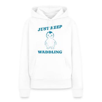 Continuez à vous dandiner Cadeau - Sweat à capuche Premium bio Femme - blanc - Devant - Julia (174cm)