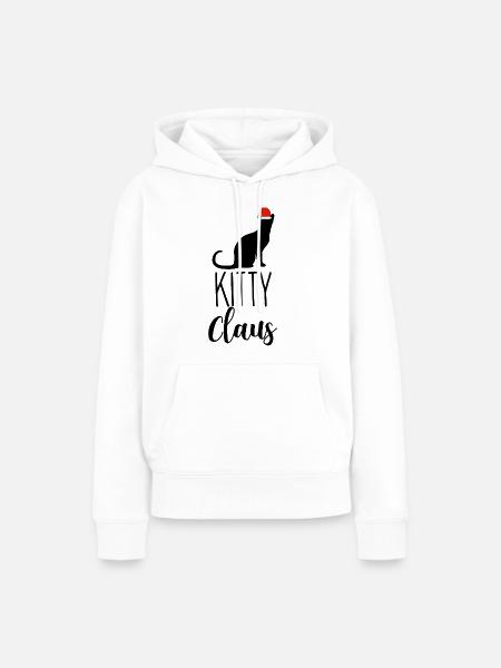 Weihnachts Katze - Frauen Premium Bio Hoodie - Weiß