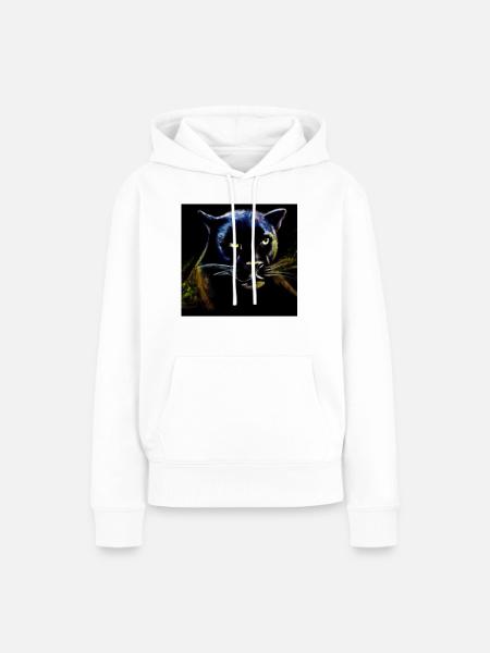 Dunkler Panther - Frauen Premium Bio Hoodie - Weiß