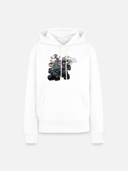 Kid Normal Monstertruck - Frauen Premium Bio Hoodie - Weiß