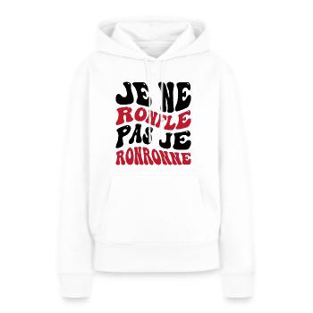 Je ne ronfle pas je ronronne - Sweat à capuche Premium bio Femme - blanc - Devant - Julia (174cm)