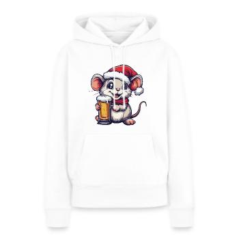 Bière de Noël Mouse - Sweat à capuche Premium bio Femme - blanc - Devant - Julia (174cm)