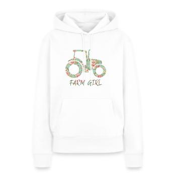 Fille de ferme - Sweat à capuche Premium bio Femme - blanc - Devant - Julia (174cm)