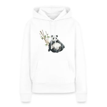 Panda Eucalyptus - Sweat à capuche Premium bio Femme - blanc - Devant - Julia (174cm)