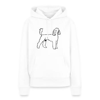 Caniche debout - Sweat à capuche Premium bio Femme - blanc - Devant - Julia (174cm)