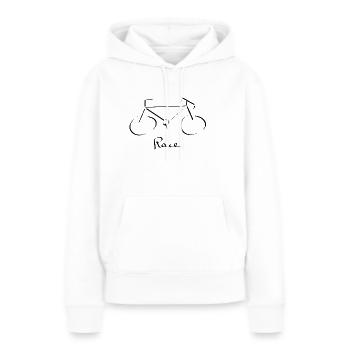 Rennrad - Frauen Premium Bio Hoodie - Weiß - Vorne - Julia (174cm)