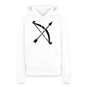 Pfeil und Bogen - Frauen Premium Bio Hoodie - Weiß - Vorne - Julia (174cm)