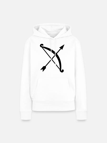 Pfeil und Bogen - Frauen Premium Bio Hoodie - Weiß