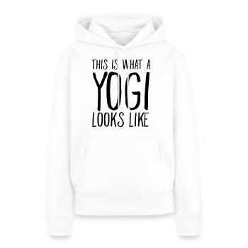 This Is What A Yogi Looks Like - Frauen Premium Bio Hoodie - Weiß - Vorne - Julia (174cm)