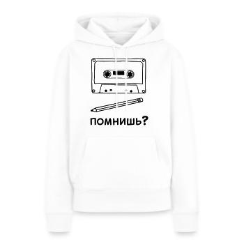 Kassette Bleistift - Frauen Premium Bio Hoodie - Weiß - Vorne - Julia (174cm)