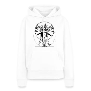 Leonardo da Vinci Vitruvian PPG Man - Frauen Premium Bio Hoodie - Weiß - Vorne - Julia (174cm)