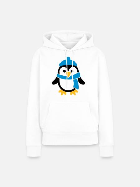 Pinguin - Frauen Premium Bio Hoodie - Weiß