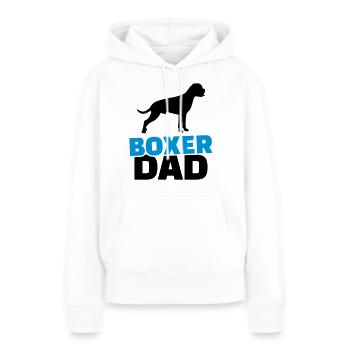 Boxer Dad - Sweat à capuche Premium bio Femme - blanc - Devant - Julia (174cm)