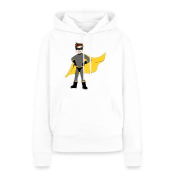super héro - Sweat à capuche Premium bio Femme - blanc - Devant - Julia (174cm)