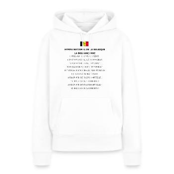 Hymne national de la Belgique: La Brabançonne - Sweat à capuche Premium bio Femme - blanc - Devant - Julia (174cm)