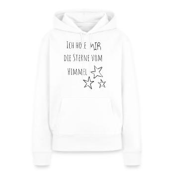 Ich hole MIR die Sterne vom Himmel - Frauen Premium Bio Hoodie - Weiß - Vorne - Julia (174cm)