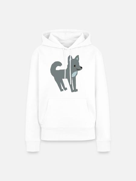 Wolf Kinderbuch - Frauen Premium Bio Hoodie - Weiß
