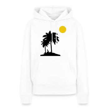 Palmiers - Sweat à capuche Premium bio Femme - blanc - Devant - Julia (174cm)