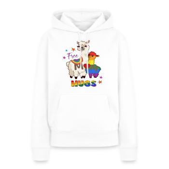 Câlins gratuits pour maman - Sweat à capuche Premium bio Femme - blanc - Devant - Julia (174cm)
