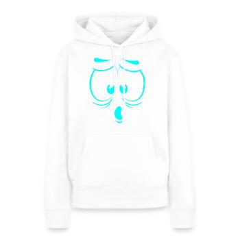 visage fou heureux dessin animé visage heureux dessin animé - Sweat à capuche Premium bio Femme - blanc - Devant - Julia (174cm)