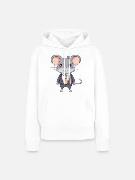 Sanfte Maus - Frauen Premium Bio Hoodie - Weiß