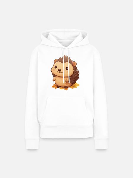Igel Herbst - Frauen Premium Bio Hoodie - Weiß