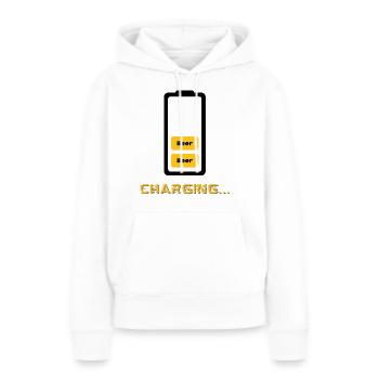 Aufladen von Bier - Frauen Premium Bio Hoodie - Weiß - Vorne - Julia (174cm)