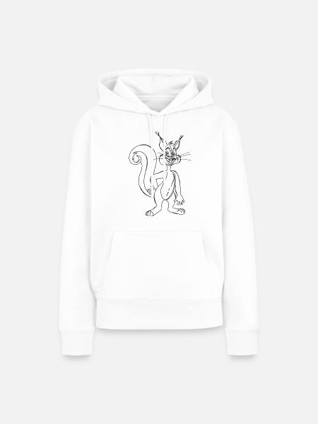 Gestempeltes Cartoon-Eichhörnchen - Frauen Premium Bio Hoodie - Weiß