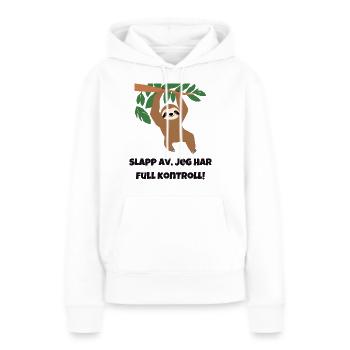 Entspannen Sie sich, ich habe die volle Kontrolle! - Frauen Premium Bio Hoodie - Weiß - Vorne - Julia (174cm)