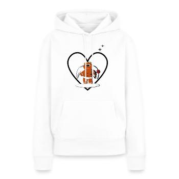 Cupidon Alsace - Sweat à capuche Premium bio Femme - blanc - Devant - Julia (174cm)