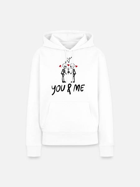 You and Me - Frauen Premium Bio Hoodie - Weiß