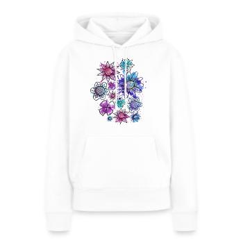 Flowers (outline, spots) - Women’s Premium Organic Hoodie - white - Front - Julia (174cm)