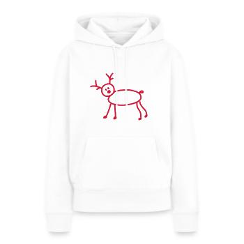 iYpsilon Rentier - Frauen Premium Bio Hoodie - Weiß - Vorne - Julia (174cm)