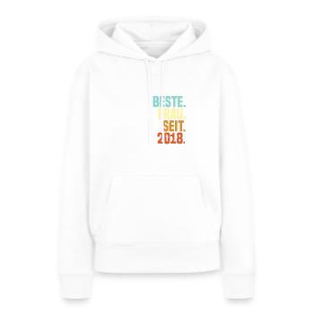 Beste Frau seit 2019 | Vintage - Frauen Premium Bio Hoodie - Weiß - Vorne - Julia (174cm)