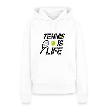 Tennis ist mein Leben - Frauen Premium Bio Hoodie - Weiß - Vorne - Julia (174cm)