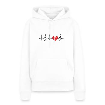 Musik ist Leben Musiker Ich liebe Musik Geschenk - Frauen Premium Bio Hoodie - Weiß - Vorne - Julia (174cm)