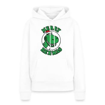 Merry Rex Mas Noël, Christmas, Xmas, Dinosaur - Women’s Premium Organic Hoodie - white - Front - Julia (174cm)