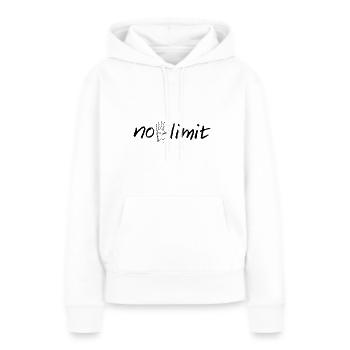 pas de limite - Sweat à capuche Premium bio Femme - blanc - Devant - Julia (174cm)