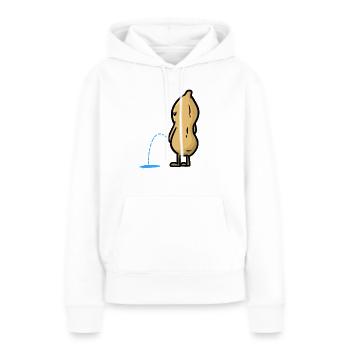PeeNut - Sweat à capuche Premium bio Femme - blanc - Devant - Julia (174cm)