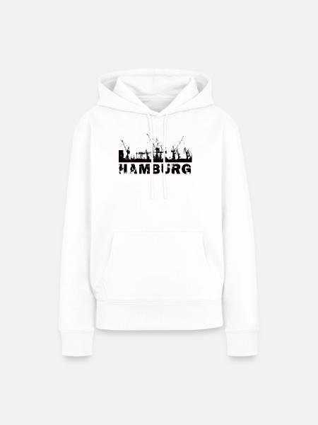 Hamburg - Frauen Premium Bio Hoodie - Weiß