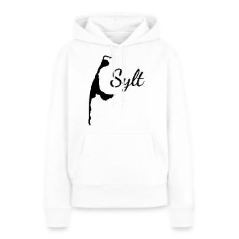 SYLT - Sweat à capuche Premium bio Femme - blanc - Devant - Julia (174cm)