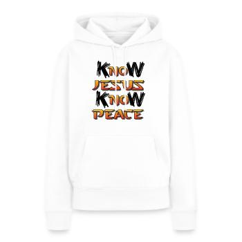 Jésus, Jésus, Jésus chrétien chrétien chrétien chrétien - Sweat à capuche Premium bio Femme - blanc - Devant - Julia (174cm)