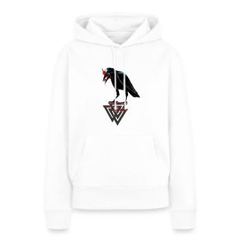 Crow - Sweat à capuche Premium bio Femme - blanc - Devant - Julia (174cm)