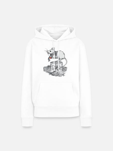 Maus mit Geschenken - Frauen Premium Bio Hoodie - Weiß