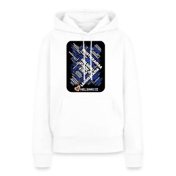 Helsinki - Sweat à capuche Premium bio Femme - blanc - Devant - Julia (174cm)